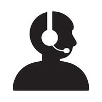 silhouette of a person with a headset or microphone facing screen vector