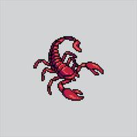 Pixel art illustration Scorpion. Pixelated Scorpion Insect. Scorpion Insect Icon pixelated for the pixel game and icon for website and game. old school retro. vector