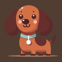 Flat Design Dog Character avatar icon vector