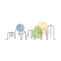 Modern City skyline illustration in flat design vector