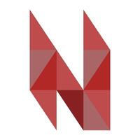 the n logo is made up of triangles vector
