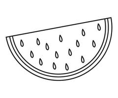 a slice of watermelon is shown in a line drawing vector