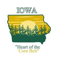 Iowa Cornfield Retro Design Perfect for Print, Apparel, Sticker, etc vector
