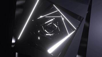 Red and White Sci-Fi Spiral Neon Strobe Corridor Background VJ Loop I 4K video