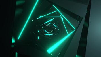 Turquoise and Red Sci-Fi Spiral Neon Strobe Corridor Background VJ Loop I 4K video