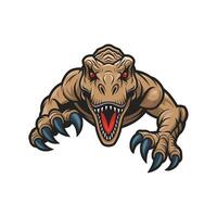 tyrannosaurus angry pose attacking with claws vector