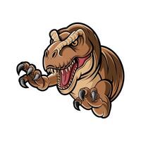 tyrannosaurus attacking with claws logo illustration design side view vector