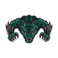 crocodile angry attacking with claws logo design on white background vector