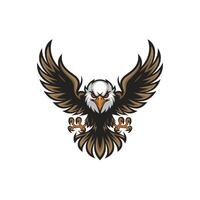 eagle fliying attacking pose with claws design logo on white background vector
