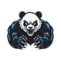 panda fierce attacking with claws design wild logo illustration vector