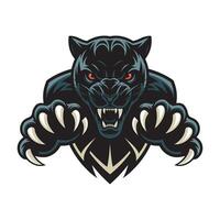 black panther logo attacking with claws design on white background vector