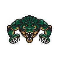crocodile attacking with claws logo design on white background vector