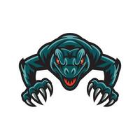 monster character angry attacking with claws design illustration logo vector