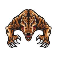 tyrannosaurus fierce pose attacking with claws vector