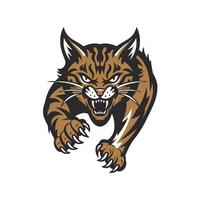 cat attacking with claws logo design illustration vector