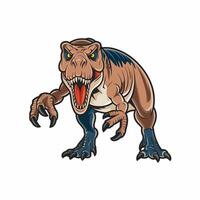 tyrannosaurus angry pose attacking with claws on white background vector