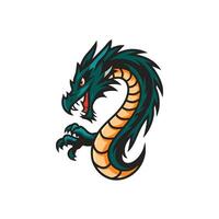 dragon attacking pose with claws logo on white background vector