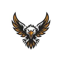 eagle fliying attacking pose design illustration logo vector