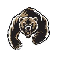 bear attacking with claws design illustration logo vector