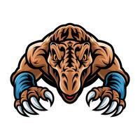 tyrannosaurus pose attacking with claws vector