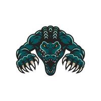 crocodile attacking pose with claws design illustration vector