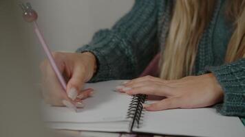 Handwriting Notes in a Notebook with funny pen video