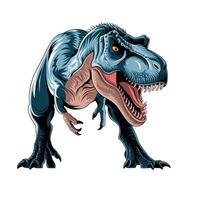 tyrannosaurus realistic attacking with claws design illustration logo vector