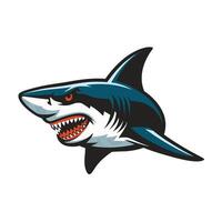 shark pose attacking design illustration logo on white background vector