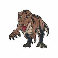 tyrannosaurus pose attacking with claws design logo illustration vector