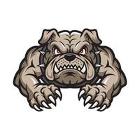 bulldog pose attacking with claws logo design illustration vector