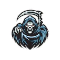 grim reaper fierce attacking with claws design logo on white background vector