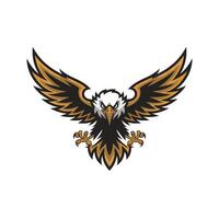 eagle fliying attacking pose with claws design logo illustration vector