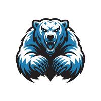 polar bear pose attacking with claws design logopolar bear pose attacking with claws design logo vector