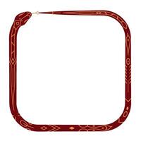 snake square frame. 2025 Chinese Lunar New Year illustration isolated on white background vector
