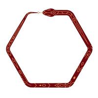 snake hexagon frame. 2025 Chinese Lunar New Year illustration isolated on white background vector
