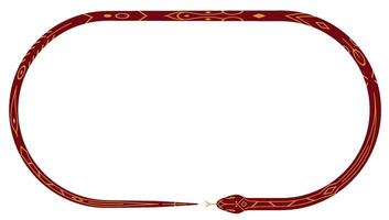 snake round frame. 2025 Chinese Lunar New Year illustration isolated on white background vector