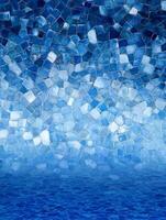 A mosaic pattern featuring various shades of blue, creating a serene and calming effect. photo