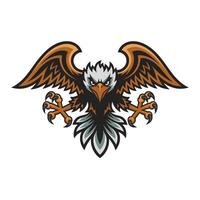eagle fliying attacking pose with claws logo design.eps vector