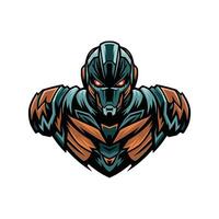 robot character logo attacking design illustration vector