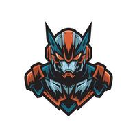 robot character logo standing attacking design illustration vector