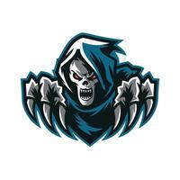 grim reaper attacking with claws design illustration logo vector