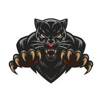 black panther logo attacking with its claws illustration design vector