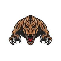 tyrannosaurus attacking with claws logo illustration design vector