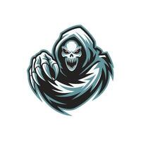 grim reaper attacking with claws illustration logo vector