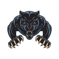 black panther attacking with its claws logo design illustration vector
