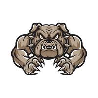 bulldog pose attacking with claws design logo vector