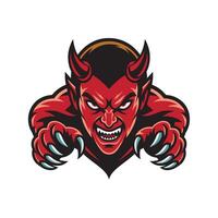 devil pose angry attacking with claws character illustration logo vector