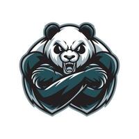 panda fierce attacking with claws design illustration logo vector