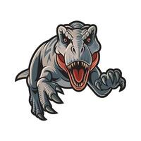tyrannosaurus attacking with claws logo vector