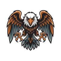 eagle fliying attacking pose with claws illustration design logo vector